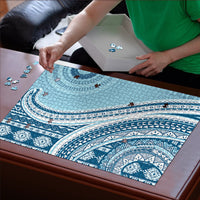 Bula Fiji Vintage Tapa Puzzle Kaivity Masi Wave Motifs - Turquoise LT7 - Polynesian Pride
