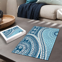 Bula Fiji Vintage Tapa Puzzle Kaivity Masi Wave Motifs - Turquoise LT7 - Polynesian Pride
