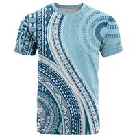 Bula Fiji Vintage Tapa T Shirt Kaivity Masi Wave Motifs - Turquoise LT7 Turquoise - Polynesian Pride