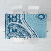Bula Fiji Vintage Tapa Tablecloth Kaivity Masi Wave Motifs - Turquoise LT7 Turquoise - Polynesian Pride