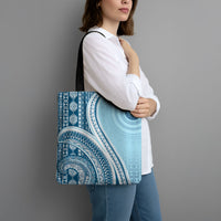 Bula Fiji Vintage Tapa Tote Bag Kaivity Masi Wave Motifs - Turquoise LT7 - Polynesian Pride