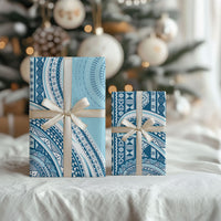 Bula Fiji Vintage Tapa Wrapping Paper Kaivity Masi Wave Motifs - Turquoise LT7 - Polynesian Pride