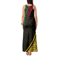 Personalised Vanuatu Tank Maxi Dress Melanesian Sand Drawing Mixed - Ni Van and Proud LT7 - Polynesian Pride
