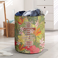 Mahalo Hawaii - Ka Pule a ka Haku Laundry Basket Tropical Flowers