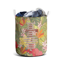 Mahalo Hawaii - Ka Pule a ka Haku Laundry Basket Tropical Flowers