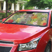 Mahalo Hawaii - Ka Pule a ka Haku Auto Sun Shade Tropical Flowers