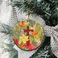 Mahalo Hawaii - Ka Pule a ka Haku Ceramic Ornament Tropical Flowers