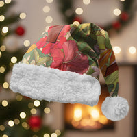 Mahalo Hawaii - Ka Pule a ka Haku Christmas Santa Hat Tropical Flowers
