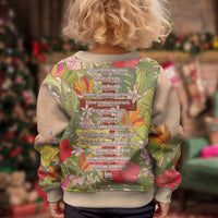 Mahalo Hawaii - Ka Pule a ka Haku Kid Ugly Christmas Sweater Tropical Flowers