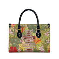 Mahalo Hawaii - Ka Pule a ka Haku Leather Bag Tropical Flowers
