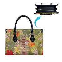 Mahalo Hawaii - Ka Pule a ka Haku Leather Bag Tropical Flowers