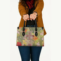 Mahalo Hawaii - Ka Pule a ka Haku Leather Bag Tropical Flowers