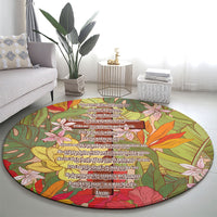 Mahalo Hawaii - Ka Pule a ka Haku Round Carpet Tropical Flowers
