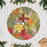 Mahalo Hawaii - Ka Pule a ka Haku Tree Skirt Tropical Flowers