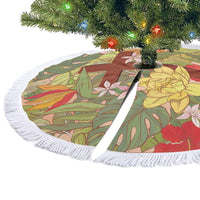 Mahalo Hawaii - Ka Pule a ka Haku Tree Skirt Tropical Flowers