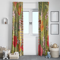 Mahalo Hawaii - Ka Pule a ka Haku Window Curtain Tropical Flowers