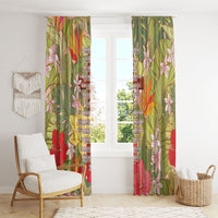 Mahalo Hawaii - Ka Pule a ka Haku Window Curtain Tropical Flowers
