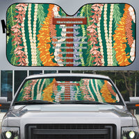 Mahalo Hawaii - Ka Pule a ka Haku Auto Sun Shade Mixed Lei