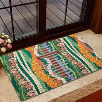 Mahalo Hawaii - Ka Pule a ka Haku Rubber Doormat Mixed Lei