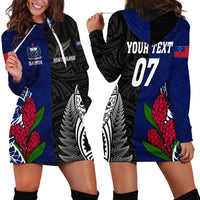Personalised New Zealand Vs Samoa Rugby Hoodie Dress Go Champions LT7 - Polynesian Pride