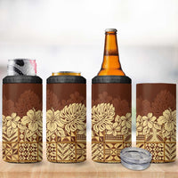 Niue Hiapo Motif 4 in 1 Can Cooler Tumbler Tapa Classic LT7 - Polynesian Pride