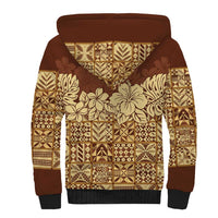 Niue Hiapo Motif Sherpa Hoodie Tapa Classic LT7 - Polynesian Pride