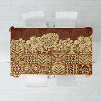 Niue Hiapo Motif Tablecloth Tapa Classic LT7 Beige - Polynesian Pride