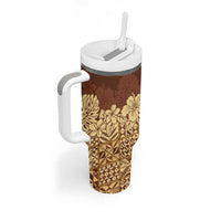 Niue Hiapo Motif Tumbler With Handle Tapa Classic LT7 - Polynesian Pride