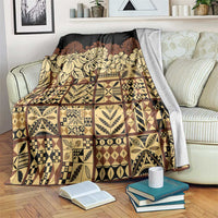 Niue Hiapo Motif Blanket Tapa Classic - Black Ver LT7 Black - Polynesian Pride