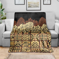 Niue Hiapo Motif Blanket Tapa Classic - Black Ver LT7 - Polynesian Pride