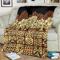 Niue Hiapo Motif Blanket Tapa Classic - Black Ver LT7 - Polynesian Pride