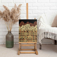 Niue Hiapo Motif Canvas Wall Art Tapa Classic - Black Ver LT7 - Polynesian Pride