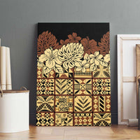 Niue Hiapo Motif Canvas Wall Art Tapa Classic - Black Ver LT7 - Polynesian Pride