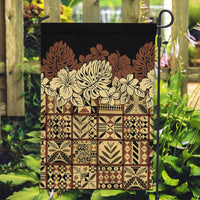 Niue Hiapo Motif Garden Flag Tapa Classic - Black Ver LT7 Garden Flag Black - Polynesian Pride