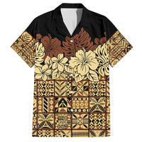 Niue Hiapo Motif Hawaiian Shirt Tapa Classic - Black Ver LT7 Black - Polynesian Pride