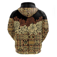 Niue Hiapo Motif Hoodie Tapa Classic - Black Ver