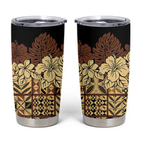 Niue Hiapo Motif Tumbler Cup Tapa Classic - Black Ver LT7 Black - Polynesian Pride