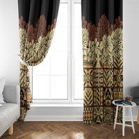 Niue Hiapo Motif Window Curtain Tapa Classic - Black Ver LT7 - Polynesian Pride