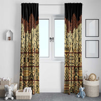 Niue Hiapo Motif Window Curtain Tapa Classic - Black Ver LT7 - Polynesian Pride