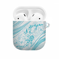 Sharks Couple Dreamy Polynesians Floral Sea AirPods Case Turquoise - Polynesian Pride