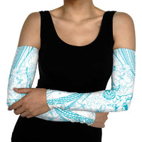 Sharks Couple Dreamy Polynesians Floral Sea Arm Sleeves Turquoise LT7 - Polynesian Pride