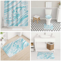 Sharks Couple Dreamy Polynesians Floral Sea Bathroom Set Turquoise - Polynesian Pride