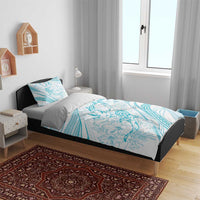 Sharks Couple Dreamy Polynesians Floral Sea Bedding Set Turquoise - Polynesian Pride