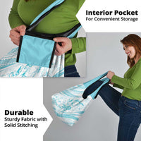 Sharks Couple Dreamy Polynesians Floral Sea Grocery Bag Turquoise - Polynesian Pride