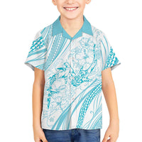 Sharks Couple Dreamy Polynesians Floral Sea Hawaiian Shirt Turquoise LT7 - Polynesian Pride