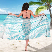 Sharks Couple Dreamy Polynesians Floral Sea Sarong Turquoise - Polynesian Pride