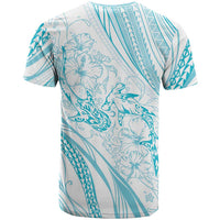 Sharks Couple Dreamy Polynesians Floral Sea T Shirt Turquoise LT7 - Polynesian Pride