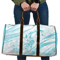 Sharks Couple Dreamy Polynesians Floral Sea Travel Bag Turquoise - Polynesian Pride