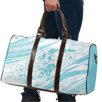 Sharks Couple Dreamy Polynesians Floral Sea Travel Bag Turquoise - Polynesian Pride