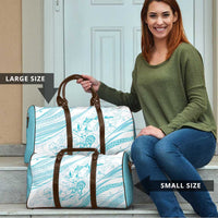 Sharks Couple Dreamy Polynesians Floral Sea Travel Bag Turquoise - Polynesian Pride